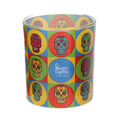Bougie Magic Lights Crâne (7,5 x 8,4 cm)