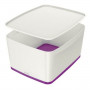 Storage Box Leitz MyBox WOW Large Violet With lid White ABS (31,8 x 19,8 x 38,5 cm)