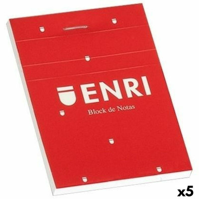 Bloc de Notes ENRI Rouge A4 80 Volets (5 Unités)