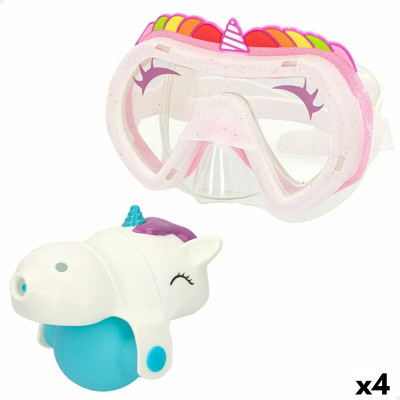Water pistol and diving mask set Eolo Unicorn 14,5 x 10 x 6,5 cm (4 Units)