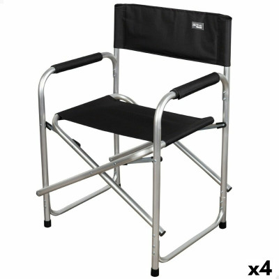 Chaise de camping pliante Aktive Noir 51 x 81 x 45 cm (4 Unités)