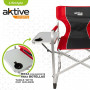 Foldable Camping Chair Aktive Red Grey 61 x 92 x 52 cm (2 Units)