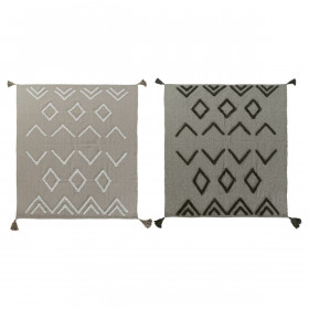 Coperta DKD Home Decor Bianco Verde Beige 130 x 170 x 0,5 cm (2 Unità