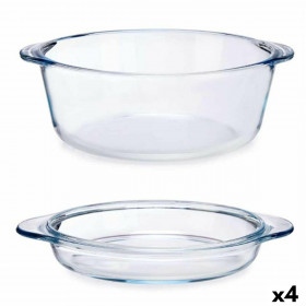 Casseruola con coperchio Trasparente Vetro Borosilicato 2,1 L (4 Unit