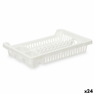 Abtropfsieb für die Spüle Weiß Kunststoff 42,5 x 7 x 29,5 cm (24 St