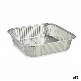 Set di Teglie da Cucina Monouso Quadrato Alluminio 20,5 x 6,5 x 20,5 c