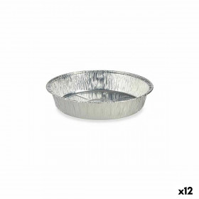 Set di Teglie da Cucina Monouso Rotondo Alluminio 21,5 x 5,5 x 21,5 cm