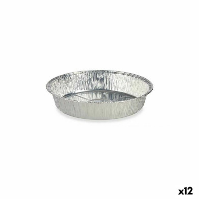 Set di Teglie da Cucina Monouso Rotondo Alluminio 21,5 x 5,5 x 21,5 cm