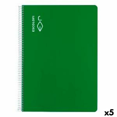 Quaderno ESCOLOFI Verde Din A4 40 fogli (5 Unità)