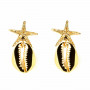 Orecchini Donna Shabama Fornells Ottone bagnato in oro 4 cm