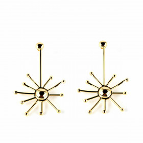 Orecchini Donna Shabama Sun Ottone bagnato in oro 7 cm
