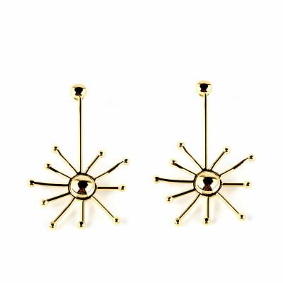 Orecchini Donna Shabama Sun Ottone bagnato in oro 7 cm