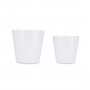 Set di Vasi 2 Pezzi Ø 22 cm Ø 28 cm Bianco Argilla