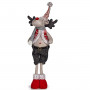Decorative Figure Christmas Reindeer Red Grey Polyester 13 x 65 x 18 c