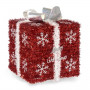 Pacco Regalo Bianco Rosso Argentato polipropilene PET 20 x 23 x 20 cm