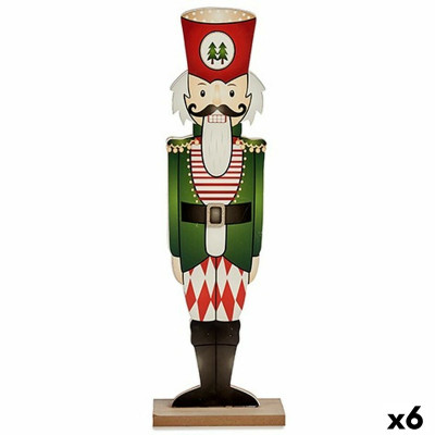 Decorative Figure Nutcracker White Black Red Green Wood 10 x 60 x 19 c