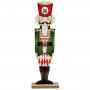 Decorative Figure Nutcracker White Black Red Green Wood 10 x 60 x 19 c
