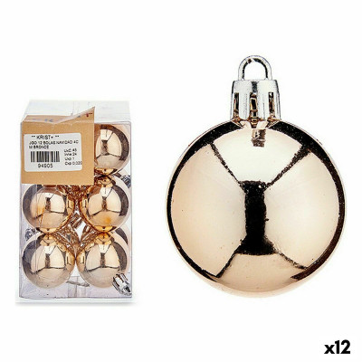 Set di palline di Natale champagne PVC 8 x 12 x 8 cm (12 Unità)