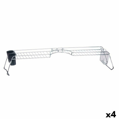 Draining Rack for Kitchen Sink Double Silver Metal 104 x 15,5 x 19 cm