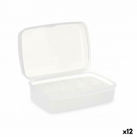 Storage Box with Lid White Transparent Plastic 21,5 x 8,5 x 15 cm (12