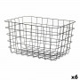 Multi-purpose basket Rectangular Black Metal 38,5 x 20,5 x 28 cm (6 Un