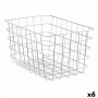 Multi-purpose basket Rectangular Silver Metal 38 x 21 x 26 cm (6 Units