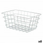 Multi-purpose basket Rectangular Silver Metal 31 x 14 x 21 cm (6 Units