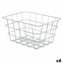 Multi-purpose basket Rectangular Silver Metal 24 x 12,5 x 18,5 cm (6 U