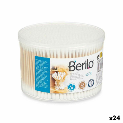 Bastoncini di Cotone Bianco Marrone Cotone Bambù (24 Unità)