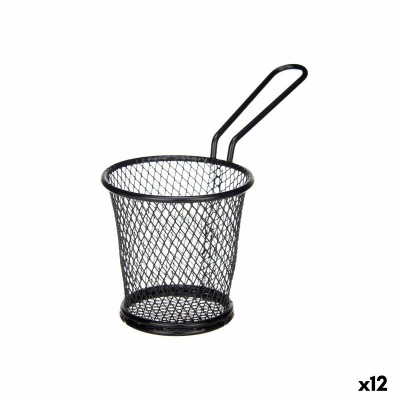 Panier de présentation apéritif Noir Métal 16 x 11,5 x 8 cm (12 Uni
