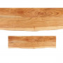 Tavolino TV Live Edge 140 x 37 x 52 cm Marrone Nero Legno di acacia