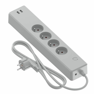 Regleta Enchufes 4 Tomas sin Interruptor Calex USB x 2