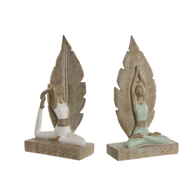 Decorative Figure Home ESPRIT White Green Scandi 15,5 x 7,5 x 26,5 cm