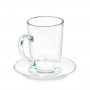 Tasse mit Untertasse Durchsichtig Glas 200 ml (6 Stück)