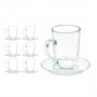 Tasse mit Untertasse Durchsichtig Glas 200 ml (6 Stück)