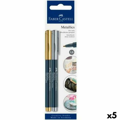 Set of Felt Tip Pens Faber-Castell Creative Studio Metallics Golden Me