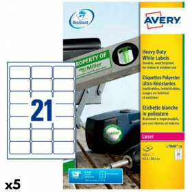 Etichette per Stampante Avery Bianco 20 Fogli 63,5 x 38,1 mm (5 Unità