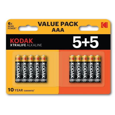 Batteries Kodak XTRALIFE 1,5 V AAA (10 Unités) sur la caverne des pri