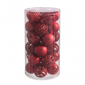 Palle di Natale Rosso Plastica 5 x 5 x 5 cm (30 Unità)