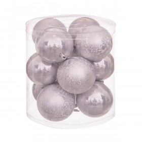 Palle di Natale Argentato Plastica 8 x 8 x 8 cm (12 Unità)