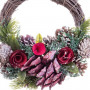 Advent wreathe Red Multicolour Rattan Plastic Foam Pineapples 24 x 22