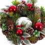 Advent wreathe Red Green Multicolour Plastic Foam Pineapples 30 x 30 c