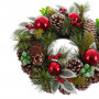 Corona de Navidad Rojo Verde Multicolor Plástico Foam Piñas 30 x 30