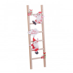 Decorazione Natalizia Multicolore Legno Scala Babbo Natale 12 x 1,8 x
