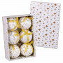 Bolas de Navidad Blanco Dorado Papel Polyfoam 7,5 x 7,5 x 7,5 cm (6 Un