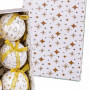 Bolas de Navidad Blanco Dorado Papel Polyfoam 7,5 x 7,5 x 7,5 cm (6 Un