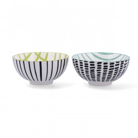 Set di Ciotole Bidasoa Zigzag Multicolore Ceramica 15 x 15 x 7,3 cm (2