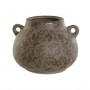 Vaso Home ESPRIT Marrone Verde Gres Foglia della pianta 21 x 20 x 16 c