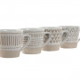 Set di Tazze da Caffè Home ESPRIT Bianco Beige Gres 4 Pezzi 180 ml