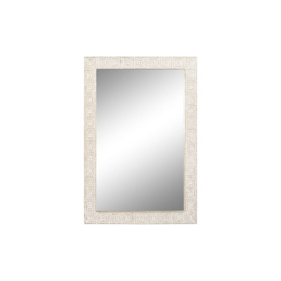 Specchio da parete Home ESPRIT Bianco Naturale Legno di mango Indiano